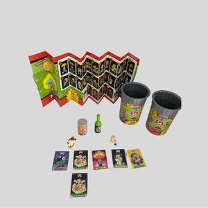 Lot of 2 Mini Garbage Pail Kids, 6 Cards, 2 Trash Cans - Collectible Set